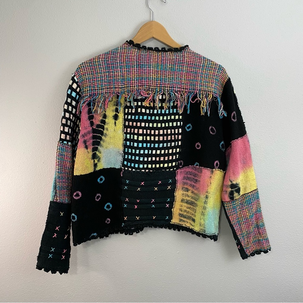Sandy Starkman Vintage Silk Blend‎ Colorful Button Down Sweater Women’s Large - Picture 4 of 6